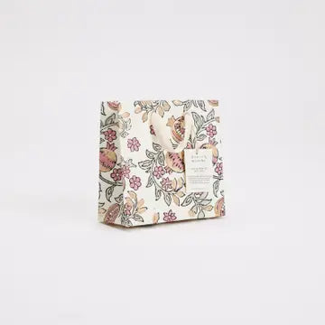 Hand Block Printed Small Gift Bag - Pink Earth