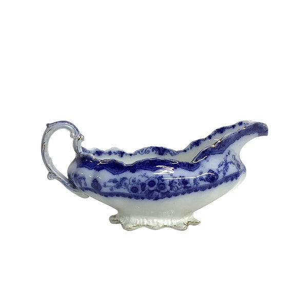 Vintage Flow Blue Gravy Boat