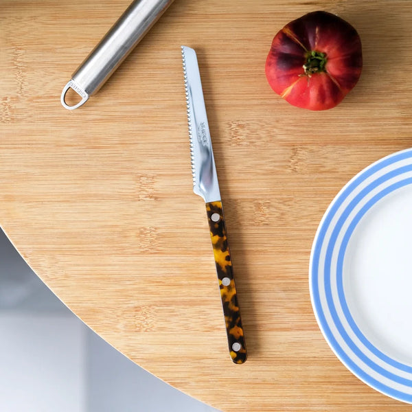 Sabre Bistrot Tortoise Tomato Knife - Faux Tortoise