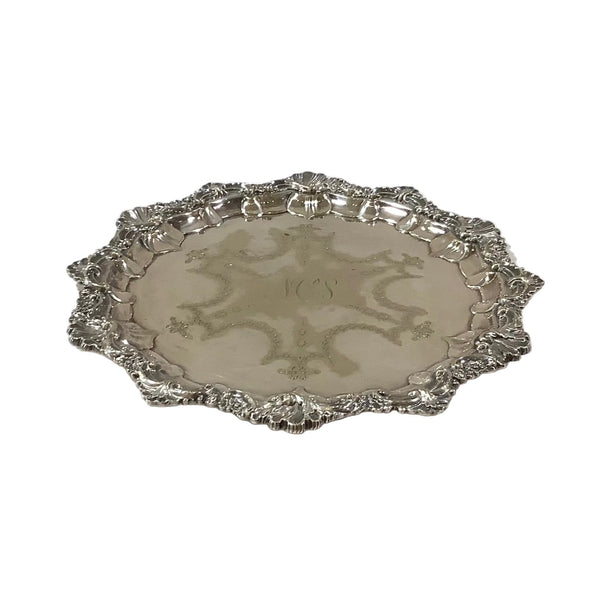 Vintage Silver Round Tray
