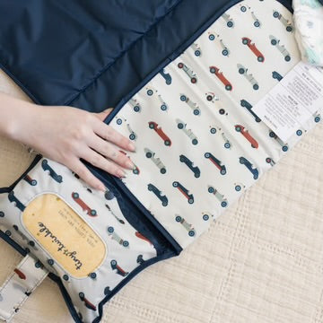 Portable Diaper Changing Pad - Vintage Cars