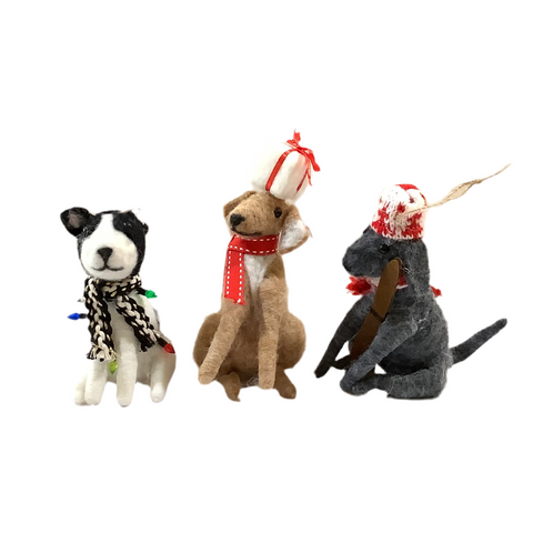 Wool Felt Dog Ornaments