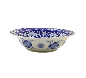Vintage Blue & White Rimmed Bowl