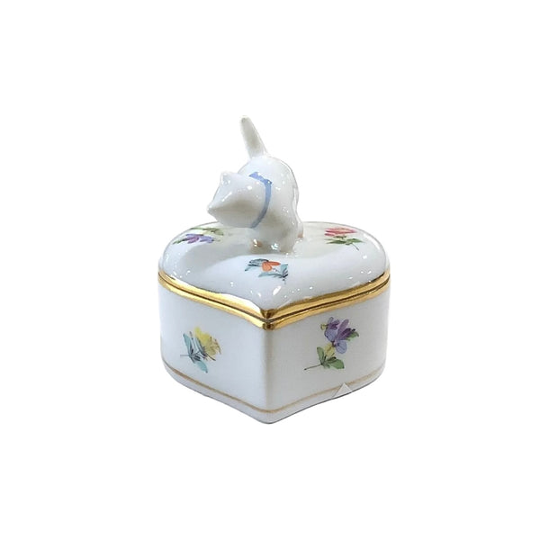 Vintage Herend Queen Victoria Heart-Shaped Trinket Box