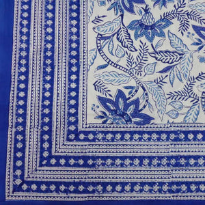 Bossanova Blue Block Printed Tablecloth