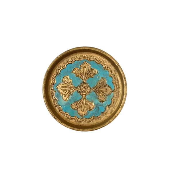 Vintage Florentine Coaster - Turquoise