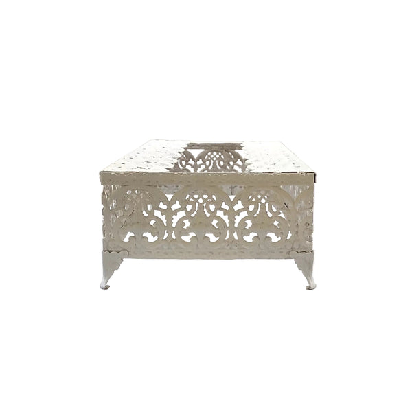 Vintage White Metal Tissue Box Cover