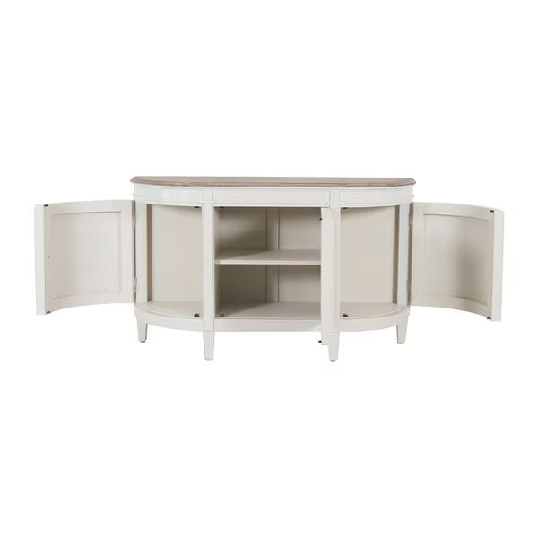 Bow Front White Sideboard