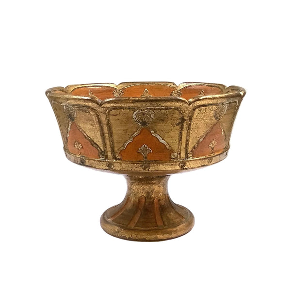 Vintage Florentine Terra Cotta Pedestal Bowl