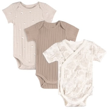 Short Sleeve Tan Bodysuits - 3pk