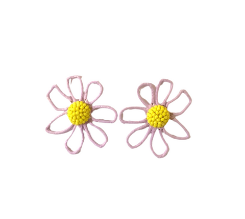 Purple Flower Earrings