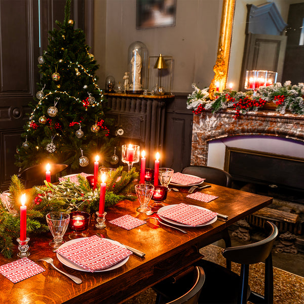 Cocktail Napkins - Françoise Paviot - Jacquard Rouge