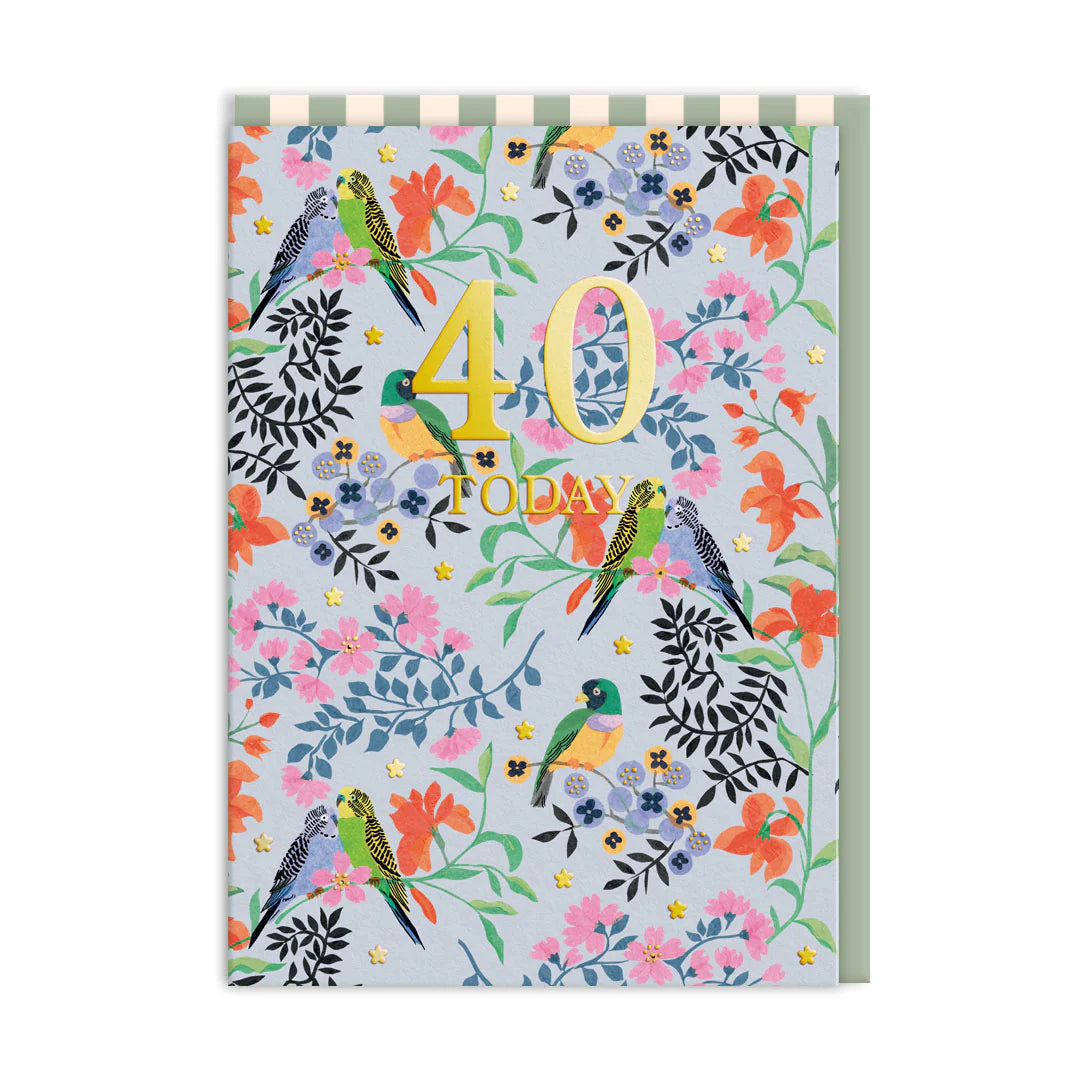 40 Today Paper Birds Birthday Card