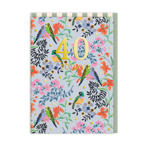 40 Today Paper Birds Birthday Card