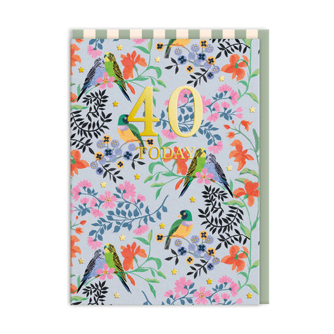 40 Today Paper Birds Birthday Card