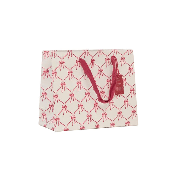 Hand Block Printed Medium Gift Bag - Christmas Pudding