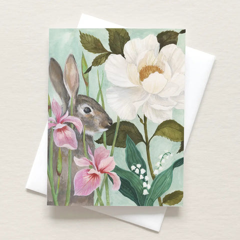 Rabbit and Rose Card