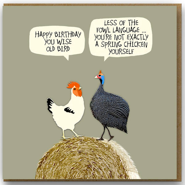 Spring Chicken / Wise Old Bird Birthday Card