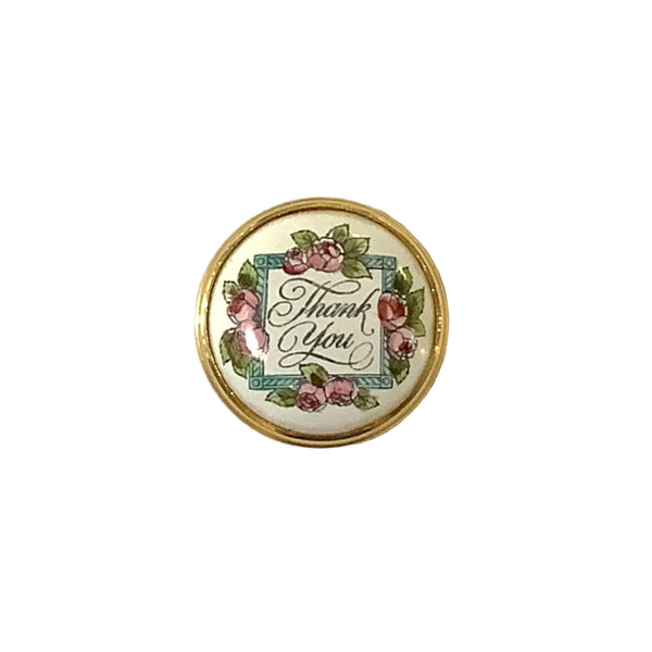 Vintage Halcyon Days Enamel "Thank You" Trinket Box