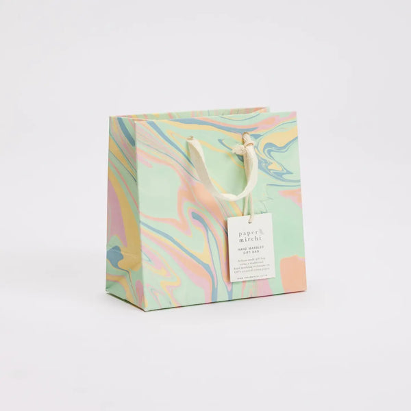 Hand Marbled Small Gift Bag - Bouquet