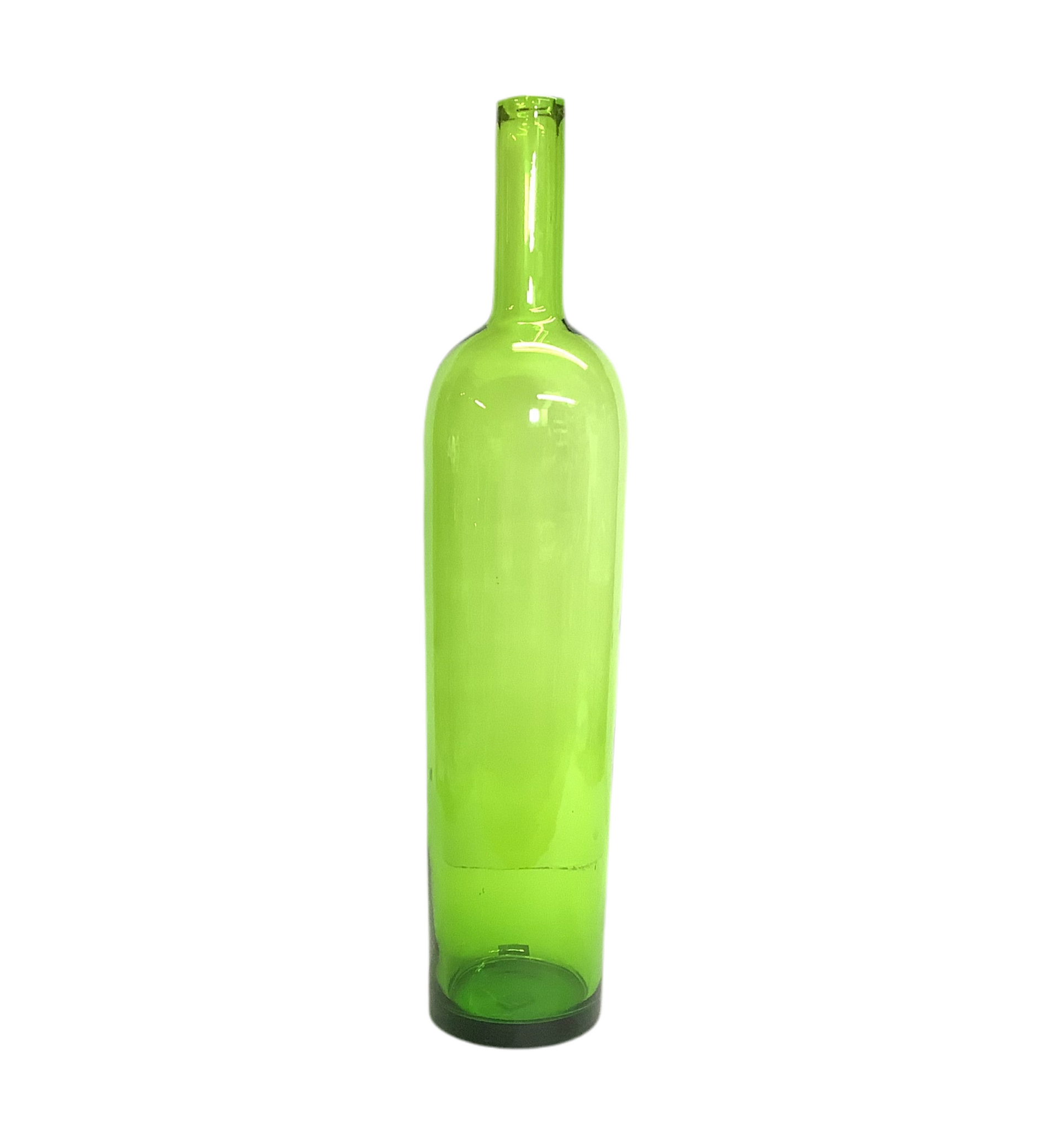 Tall Green Glass Bottle Vase