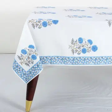 Lapis Blue Cotton Tablecloth