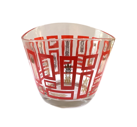 Oversized Vintage Geometric Glass Ice Bucket