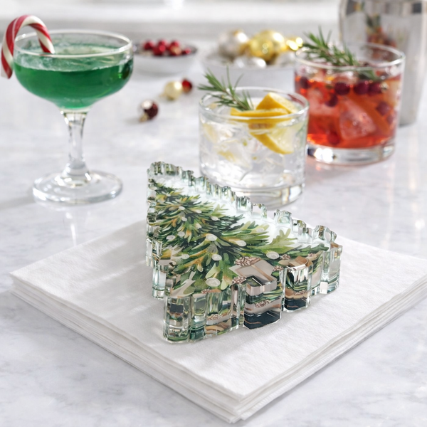 Acrylic Napkin Weight - Christmas Tree