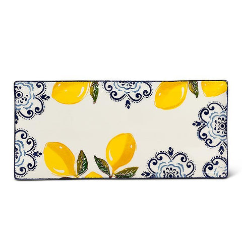 Lemon & Navy Rectangle Platter