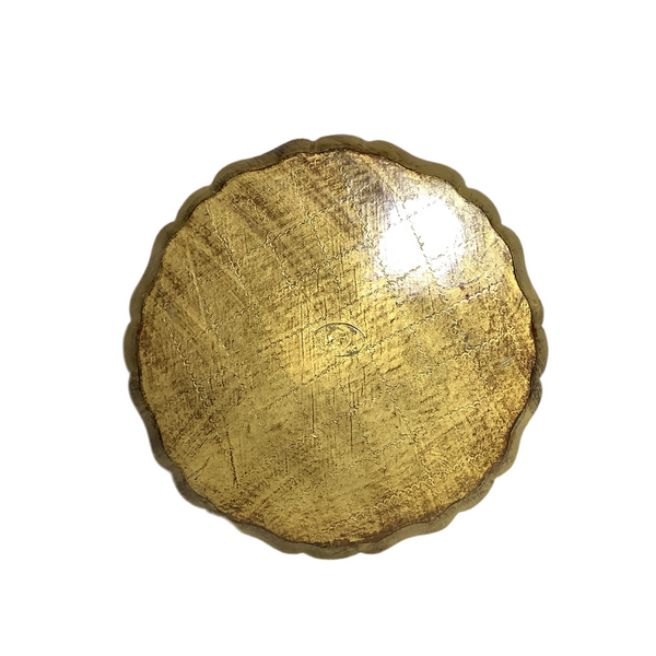 Vintage Pale Blue & Gold Florentine Round Tray