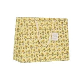 Hand Block Printed Gift Bags - Ditsy Floral Sunshine