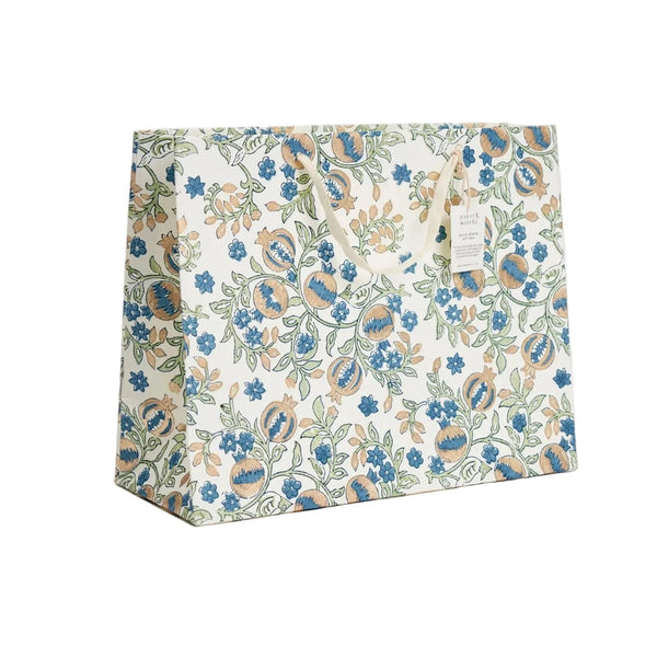 Hand Block Printed Gift Bags - Pomegranate Indigo