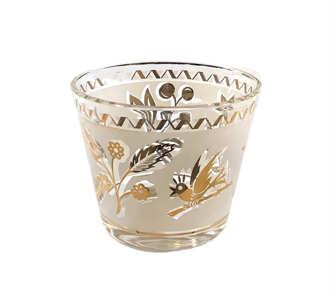 Vintage Glass & Gold Ice Bucket