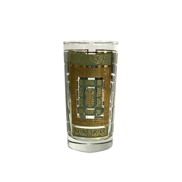Vintage Green Filigree Libbey Highball Glasses s/6