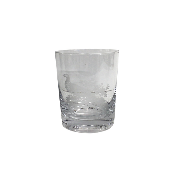 Vintage Etched Pheasant Glass
