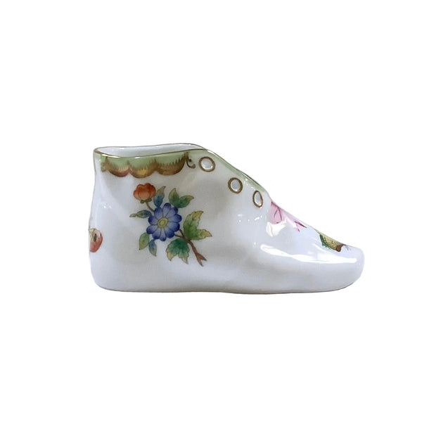 Vintage Herend Queen Victoria Porcelain Baby Shoe
