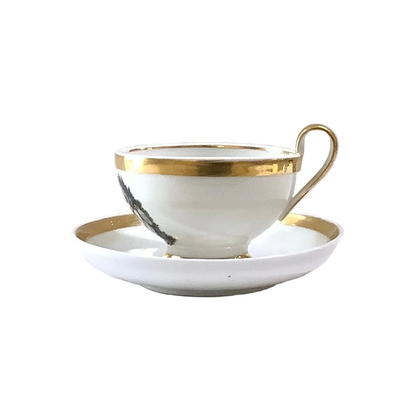 Vintage Gold & White Cup & Saucer