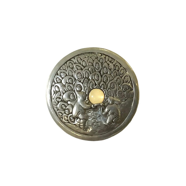Vintage Lidded Pewter Trinket Box