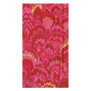 Dinner/Guest Napkins - Marbled Ceramica in Red/Fuchsia