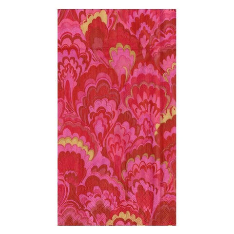 Dinner/Guest Napkins - Marbled Ceramica in Red/Fuchsia