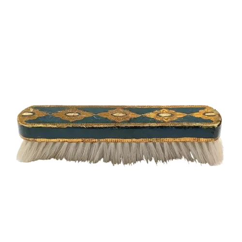 Vintage Blue & Gold Florentine Clothes Brush