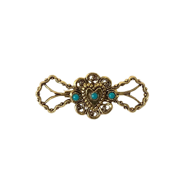 Vintage Heart Pin w/ Turquoise Stones