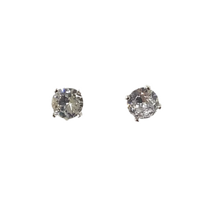 Round Cubic Zirconia Studs - Sterling Silver