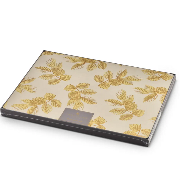 Sara Miller Etched Leaves Light Grey Placemats