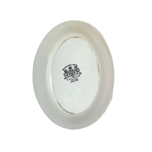 Vintage Medium White Oval Ironstone Open Serving Dish
