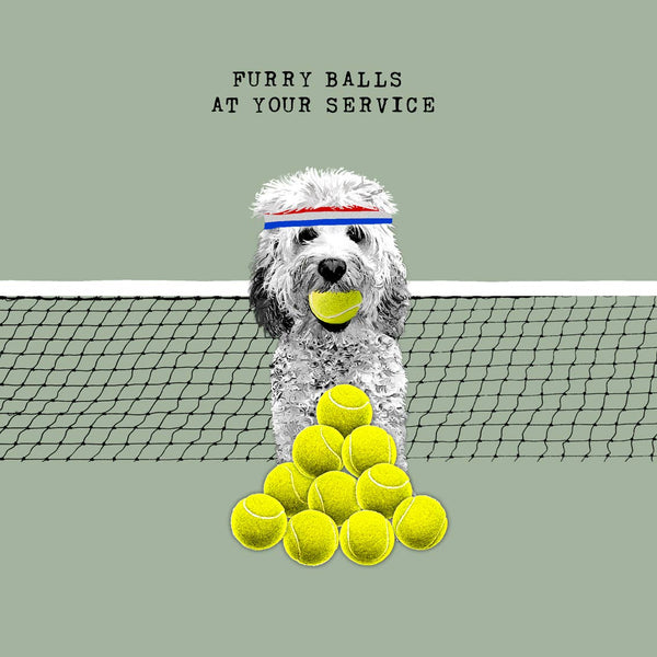 Furry Tennis Balls Card
