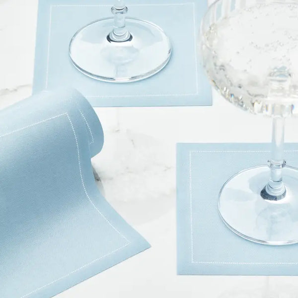 Foggy Blue Cotton Cocktail Napkins 50 Pieces