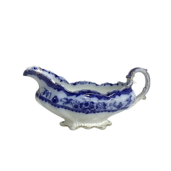 Vintage Flow Blue Gravy Boat