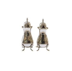 Vintage Silver-Plated Footed Salt & Pepper Pair