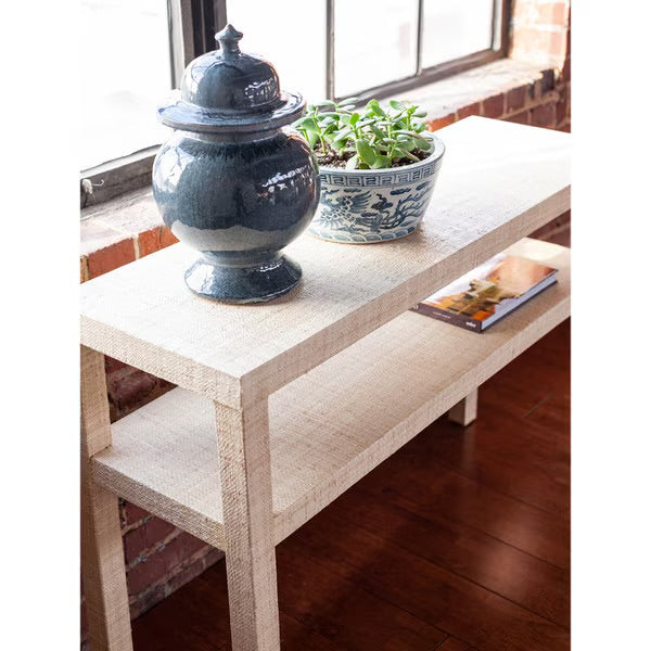 Raffia Wrapped Console Table